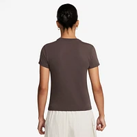 Nike Womens Nike Chill Knit Crop T-Shirt - Womens Brown Size XL