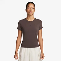 Nike Womens Nike Chill Knit Crop T-Shirt - Womens Brown Size XL