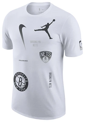 Nike Mens Nets Statement All Over Print T-Shirt - White/Black