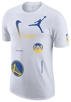 Nike Mens Nike Warriors Statement All Over Print T-Shirt - Mens White/Blue Size S