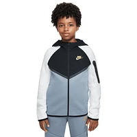 Nike Boys Nike Tech Fleece Full-Zip - Boys' Grade School White/Black/Grey Size S