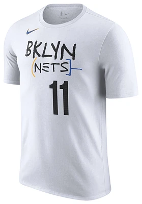 Nike Mens Kyrie Irving Nets City Edition Name & Number T-Shirt - Black/White