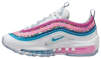 Nike Girls Air Max 97 SE - Girls' Grade School Shoes White/Blue Lightning/Active Fuchsia