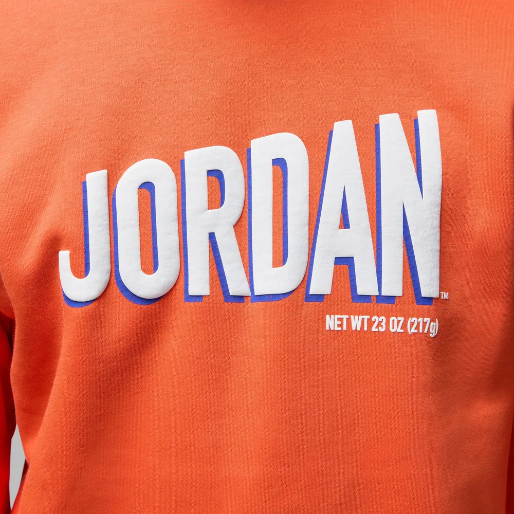 Jordan Mens Flight MVP Fleece Crew - Orange/White