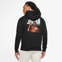 Jordan Mens MVP HBR Fleece Pullover - Black/Rush Orange