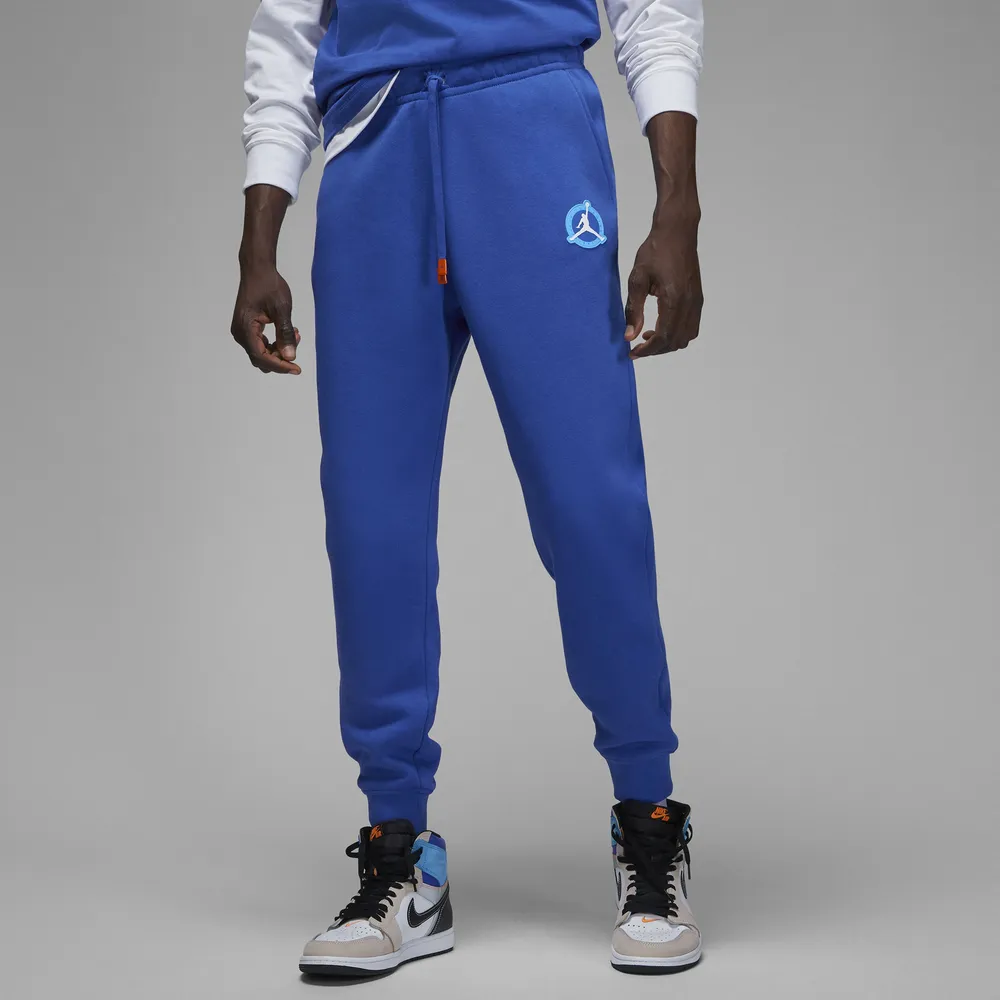 Jordan Mens Flight MVP HBR Fleece Pants 2 - Game Royal/Rush Orange