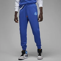 Jordan Mens Flight MVP HBR Fleece Pants 2 - Game Royal/Rush Orange