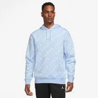 Jordan Mens Jordan Essential All Over Print Fleece Pullover - Mens Black/Blue Size XL