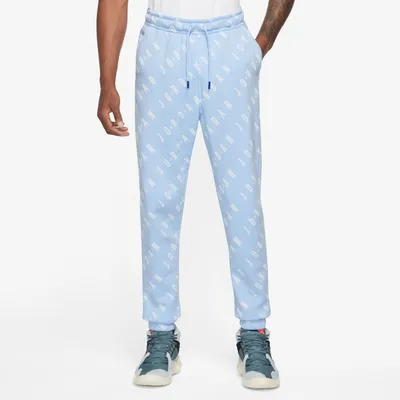 Jordan Mens Essential All Over Print Fleece Pants - Blue/Blue