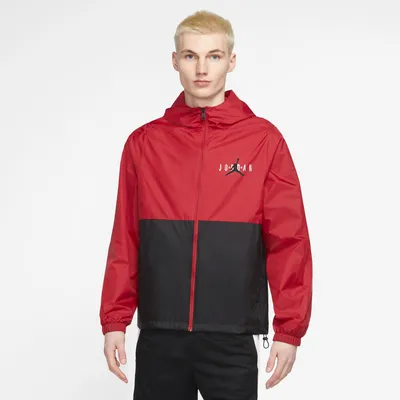 Jordan Mens Jordan Essential HBR Woven Jacket - Mens Black/Gym Red/Black Size S