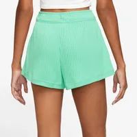 Nike Womens NSW Rib Jersey Shorts - Spring Green/White