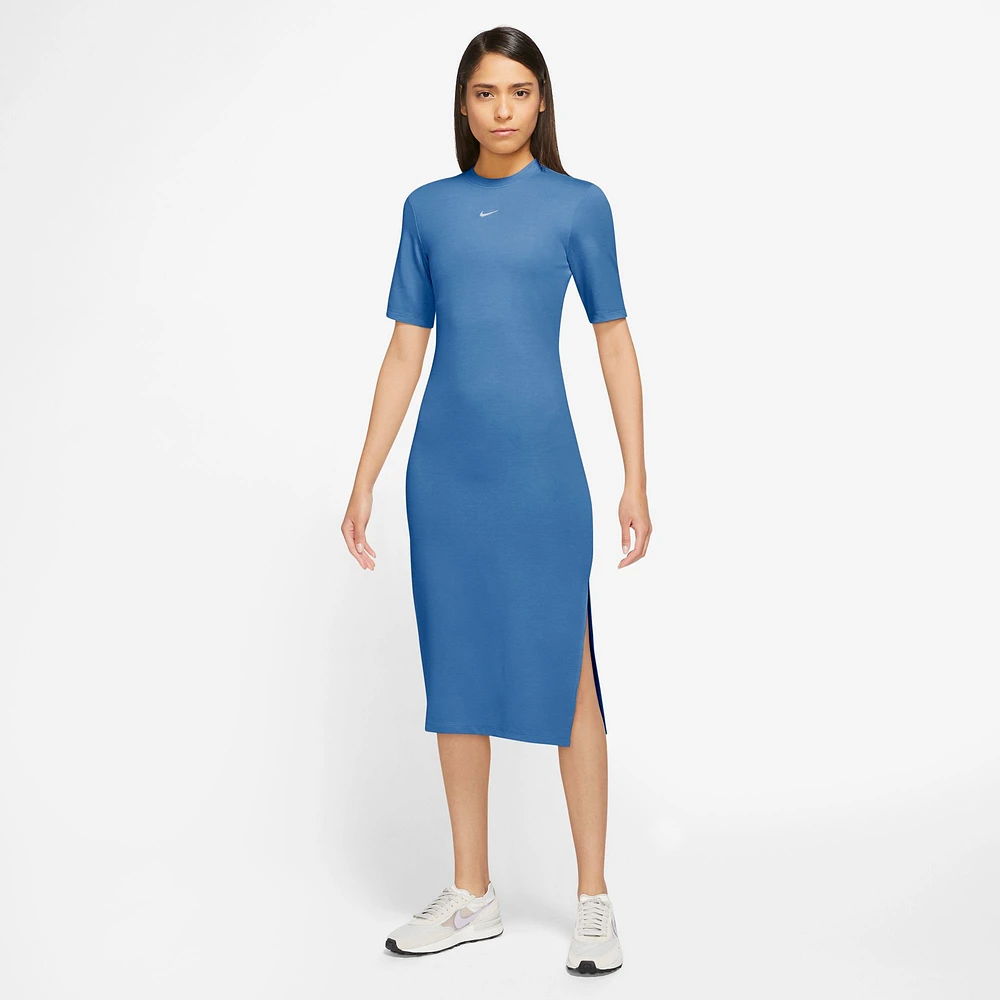 Nike Womens NSW Essential Midi Dress - White/Blue