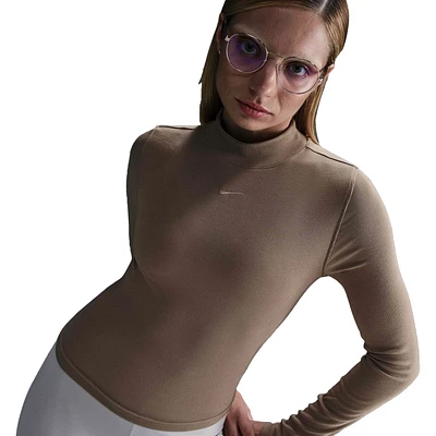 Nike NSW Essential Rib Mock Long Sleeve Top - Women's