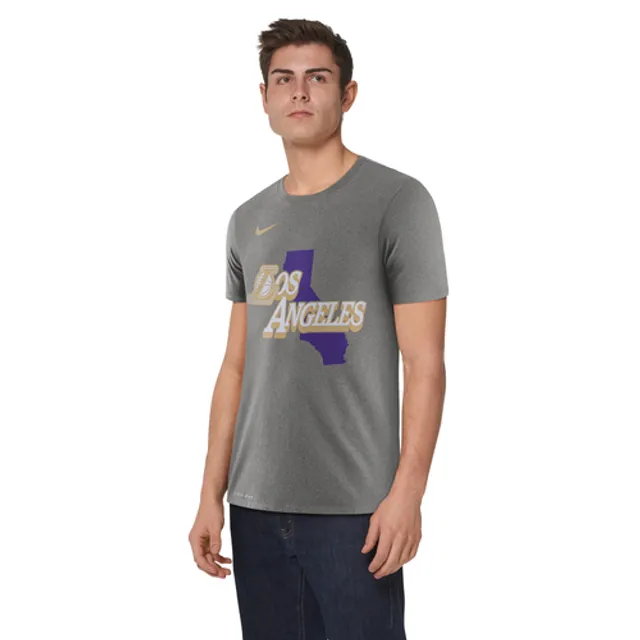 Los Angeles Lakers Nike Small Logo T-Shirt - Grey Heather - Mens