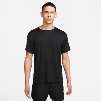Nike Mens Dri-FIT UV Miler Short Sleeve T-Shirt - Black/Reflective Silver