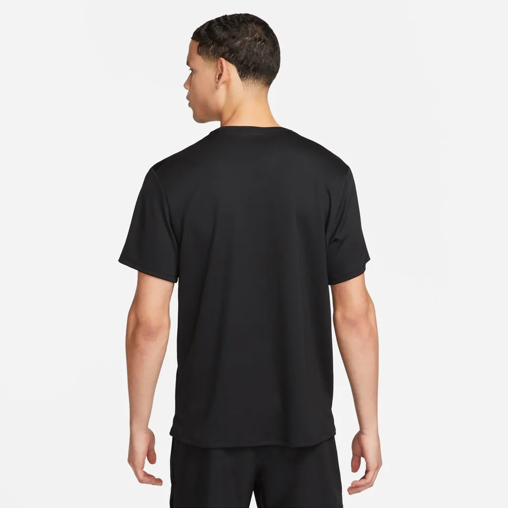 Nike Mens Dri-FIT UV Miler Short Sleeve T-Shirt - Black/Reflective Silver