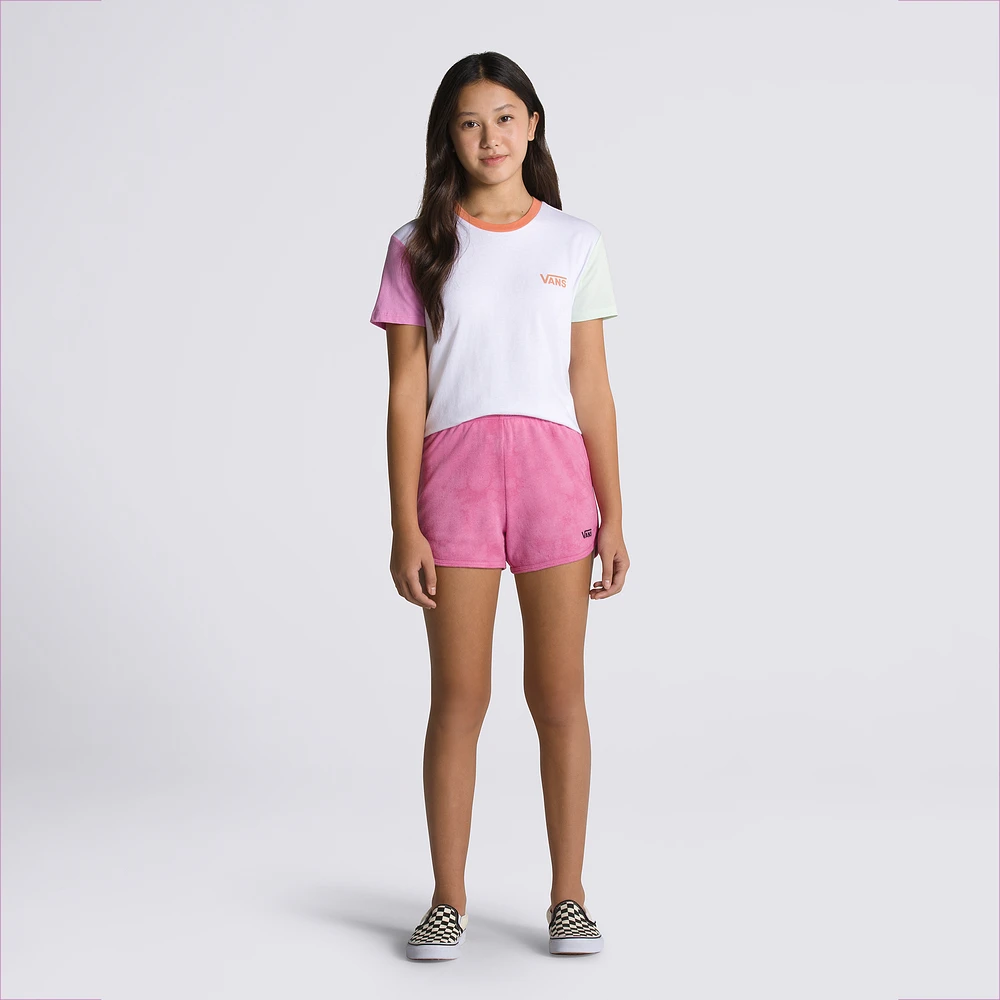 Vans Girls Vans SAS Shorts - Girls' Grade School Black/Cyclamen Size L