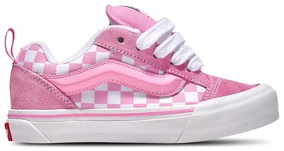 Vans Girls Knu Skool Checkerboard - Girls' Grade School Skate Shoes Dark Pink/White