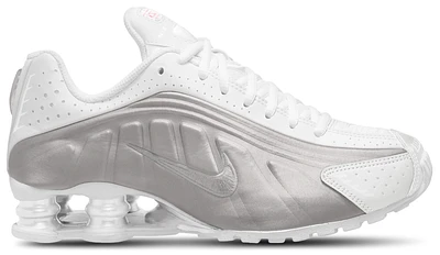 Nike Boys Shox R4 - Boys' Grade School Shoes White/Metallic Silver