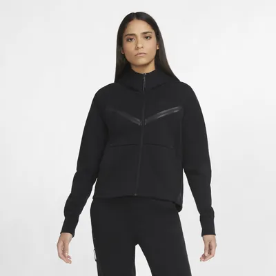 Nike Womens Nike NSW Tech Fleece WR Full-Zip Hoodie - Womens Black/Black Size XXL