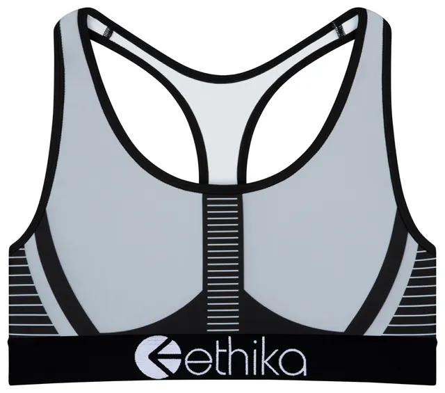 Ethika Womens Ethika Subzero Lineup Sports Bra - Womens Black/Grey Size M