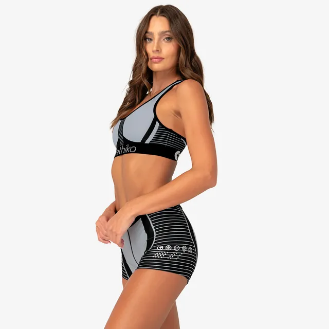 Ethika Womens Ethika Subzero Lineup Sports Bra - Womens Black/Grey