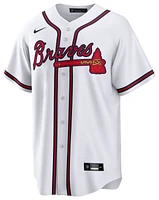 Nike Mens Ronald Acuna Jr Braves Replica Player Jersey - White/White