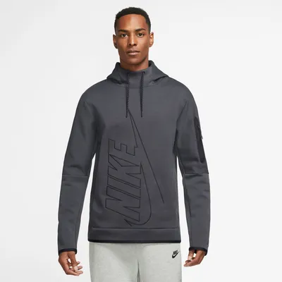 Nike Mens Tech Fleece Pullover Hoodie - Grey/Grey