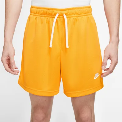 Nike Mens Club Mesh Flow Shorts - Yellow/White