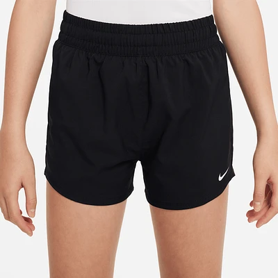 Nike Girls Nike Dri-FIT One Woven HR Shorts - Girls' Grade School White/Black Size L