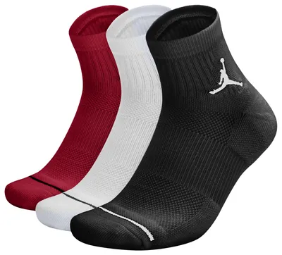 Jordan Jordan Jumpman Quarter 3 Pack Socks Black/White/Red Size L