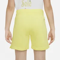 Nike Girls Club 5" Shorts - Girls' Grade School Yellow/White