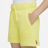 Nike Girls Club 5" Shorts - Girls' Grade School Yellow/White