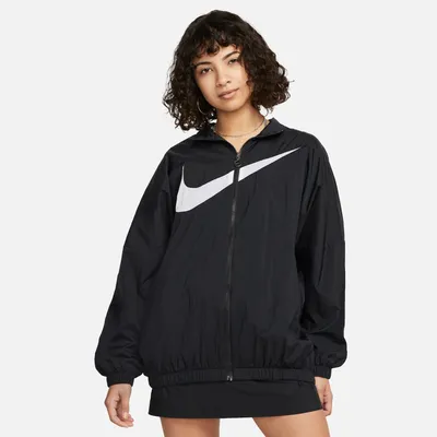 Nike Womens Essential Woven HBR Jacket - Black/White