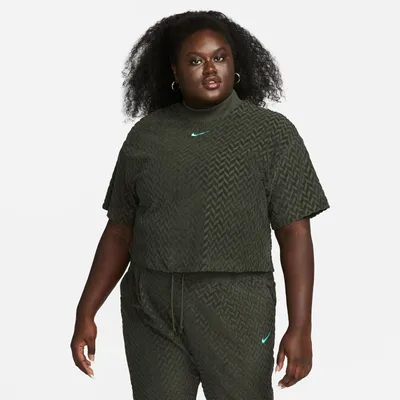 Nike Womens Everyday Mod Boxy Top Plus - Grey/Green