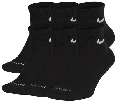 Nike Mens 6 Pack Dri-FIT Plus Quarter Socks - Black/White