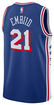 Nike Mens Joel Embiid 76ers 2023/24 Icon Edition Jersey - Red/Blue