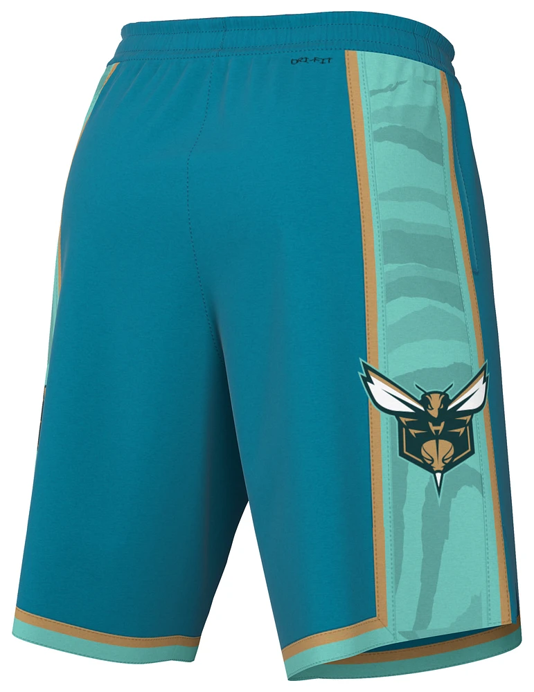 Nike Mens Hornets Dri-FIT Swingman Shorts CE 23 - Rapid Teal/Club Gold