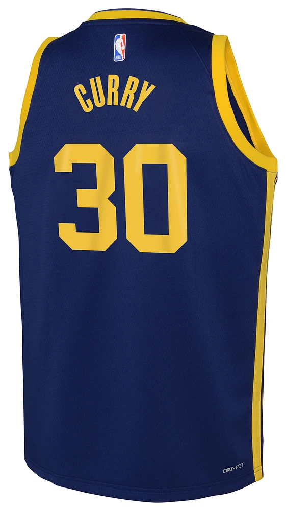 Jordan Boys Stephen Curry Jordan Warriors Statement Swingman Jersey - Boys' Grade School Navy/Yellow Size XL