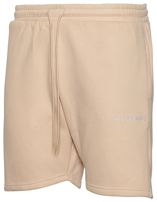 Y.A.N.G Mens Hustlers Only Shorts - White/Beige