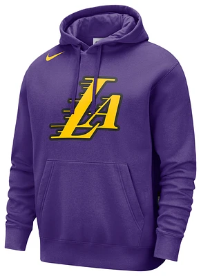 Nike Mens Nike Lakers Club Pullover Hoodie City Edition - Mens Yellow/Purple Size M