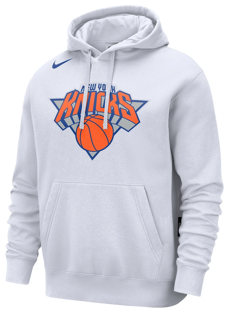 Nike Mens Knicks Club Pullover Hoodie City Edition - Orange/White