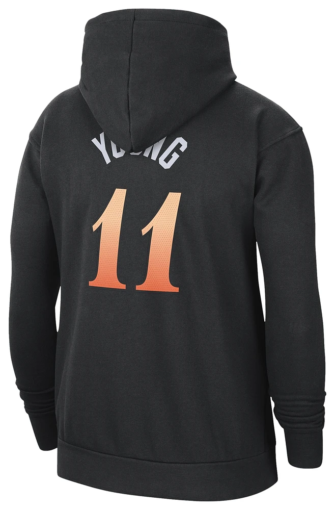 Nike Mens Trae Young Hawks City Edition Name & Number Hoodie - Black/White
