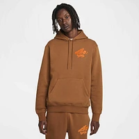 Nike Mens JA Club BB Pullover Hoodie - Lt British Tan/Lt Tan/Safety Orange