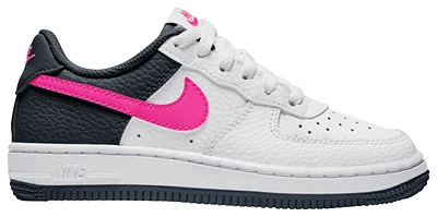 Nike Girls Nike Air Force 1 Low - Girls' Preschool Shoes White/Fierce Pink/Dark Obsidian Size 03.0