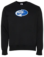 Nike Mens Nike Split Logo Fleece Crew - Mens Blue/Black Size S