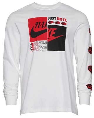 Nike Mens Split Logo Long Sleeve T-Shirt - Red/White