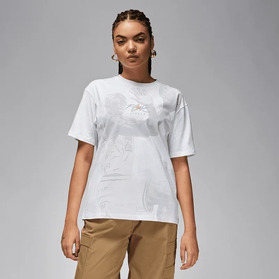 Jordan Womens Jordan Essential Short Sleeve T-Shirt - Womens White/Gray Size XS
