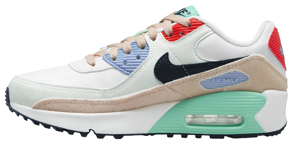 Nike Boys Air Max 90 LTR SE - Boys' Grade School Running Shoes Sanddrift/Obsidian/White