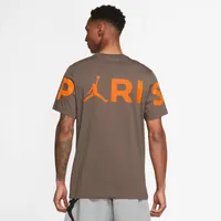Jordan Mens Short Sleeve Wordmark T-Shirt - Palomino/Magma Orange